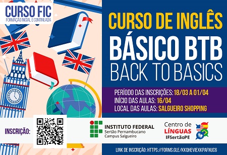  Campus Salgueiro do IFSertãoPE oferece curso de Inglês Básico com 15 vagas