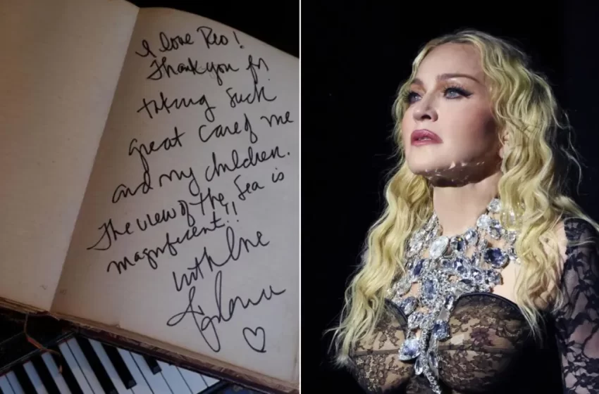  Madonna assina e deixa recado no Livro de Ouro do Copacabana Palace; veja