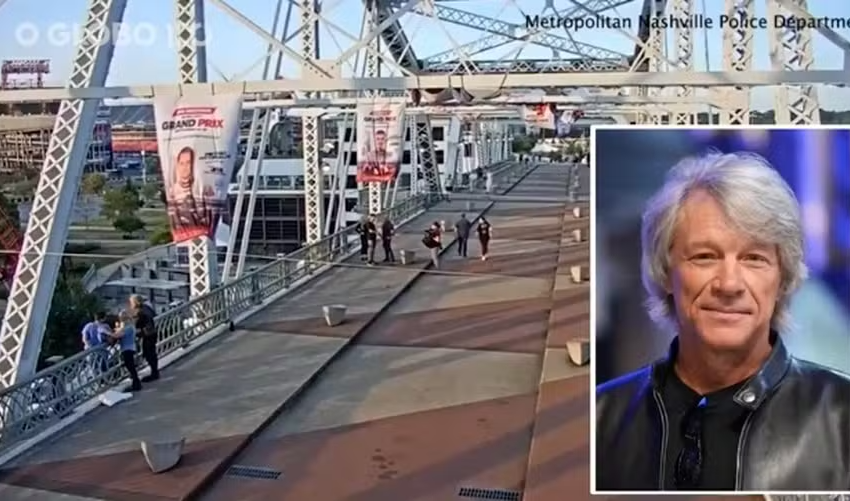  Câmera captura momento em que Jon Bon Jovi ajuda a salvar mulher na beirada de ponte nos EUA